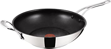 Tefal Jamie Oliver Stainless Steel Premium Series Non-Stick Wok-30cm, 30cm