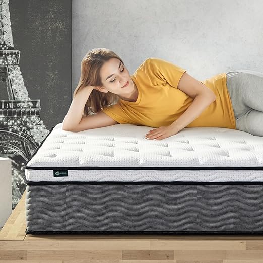 Zinus 12 Inch True Support Hybrid Mattress [New Version], Fiberglass Free, Firm Feel, Motion Isolation, Certified Safe Foams & Fabric, Bed-in-A-Box, Full