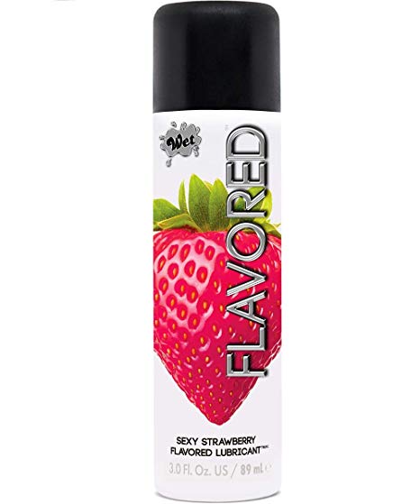 Wet Flavored Water Based Gel Lubricant, Sexy Strawberry, 3 Ounce