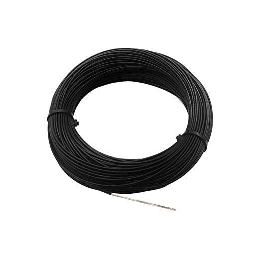 NITOO Stainless Steel 304 Black Wire Rope, Vinyl Coated, 7x7 Strand Core, Cable Bare OD is 1/16"，Coated OD is 3/32"， 160' Length, 326 lbs Breaking Strength