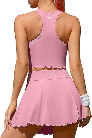 ATTRACO 2 Piece Tennis Dresses for Women Athletic Workout Dress with Shorts and Pockets