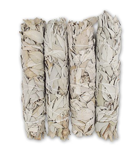Extra Large California White Sage, Each Stick Approximately 8.5 Inches Long and 1.5 Inches Wide for Smudging Rituals, Energy Clearing, Protection, Incense, Meditation, Made in USA (4 - Extra Large)