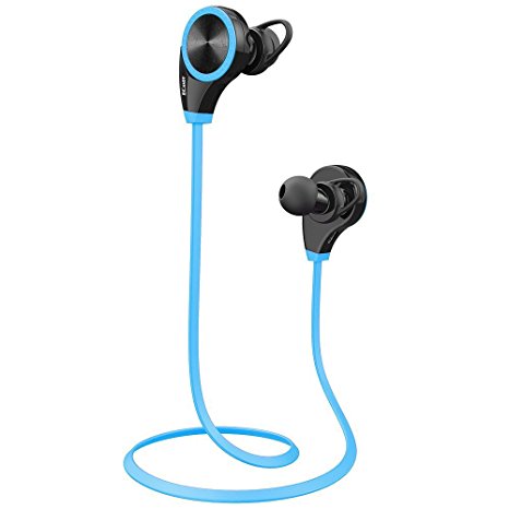Ecandy Wireless Bluetooth Headsets 4.0 Sport Earphones Running Headphones Headset with Mic Hands-free Calling and AptX for iPhone 6s , 6s Plus, 6, 6 Plus, 5 5c 5s 4s ipad, LG G2, Samsung Galaxy S6 S5 S4 S3 Note 3 and Other Android Cell Phones,Blue