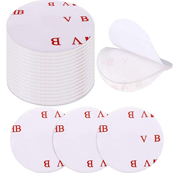 Boao 20 Pieces Sticky Adhesive Replacement Round Double Sided Foam Tape Pad Mounting Adhesive Compatible with Socket, Pop Expanding Stand and Grip (Transparent)