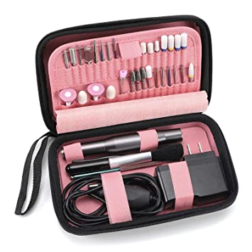 Nail Drill Bits Holder Container, Acrylic Nail Drill Kit Organizer Storage Case, Waterproof Portable Organizer Bag for Efile Accessories (Not Include Drill Bits, ONLY CASE)