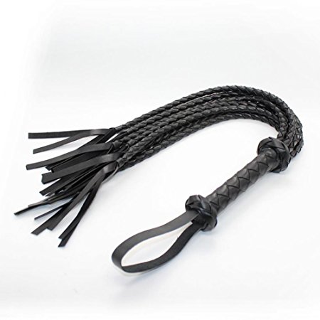 7 Tail Soft Genuine Suede Leather Equestrian Horse Sport Floggers and Whips With Braided Handle Flogger