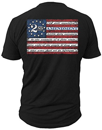 2nd Amendment Brand Vintage American Flag Mens T-Shirt USA Second 2A
