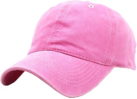 Kids Distressed Baseball Hat Solid Girls Washed Strapback Hat Adjustable Sun Hat