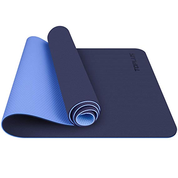 TOPLUS Yoga Mat, Upgraded Non-Slip Texture 1/4 inch Pro Yoga Mat TPE Eco Friendly Exercise & Workout Mat with Carrying Strap - for Yoga, Pilates and Floor Exercises