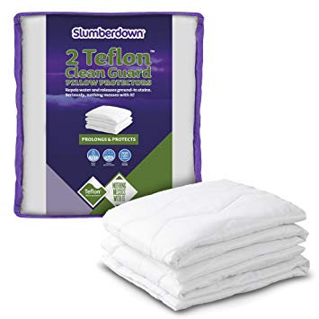 Slumberdown Clean Guard Pillow Protectors 2 Pack, Cotton White, Twin