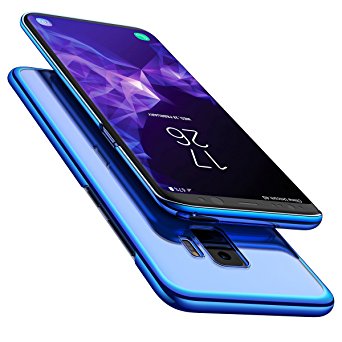 Galaxy S9 Case, Clear Transparent Protective Hard Case with All-Round Protection Electroplated for Samsung S9 Slim Shockproof Lightweight Shell Cover For Samsung Galaxy S9 By Ainope (Blue)