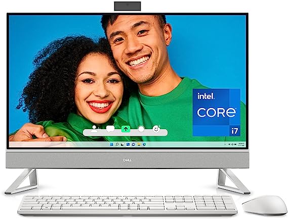 Dell Inspiron 7720 All in One Desktop - 27-inch FHD Touchscreen Display, Intel Core i7-1355U, 32GB RAM, 512GB SSD   1TB HDD, NVIDIA GeForce MX550 GDDR6, Windows 11 Pro, Services Included - White