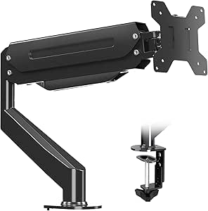 Suptek Single Monitor Mount Adjustable Monitor Mount Gas Spring Monitor Arm Desk Mount for Ultrawide Screen up to 32 inch, 22 lbs, (MD18), Black