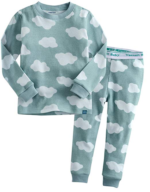 Vaenait Baby 12M-7T Kids Unisex Boys & Girls 100% Cotton Sleepwear Pajamas 2pcs Set Prisim/Cloud