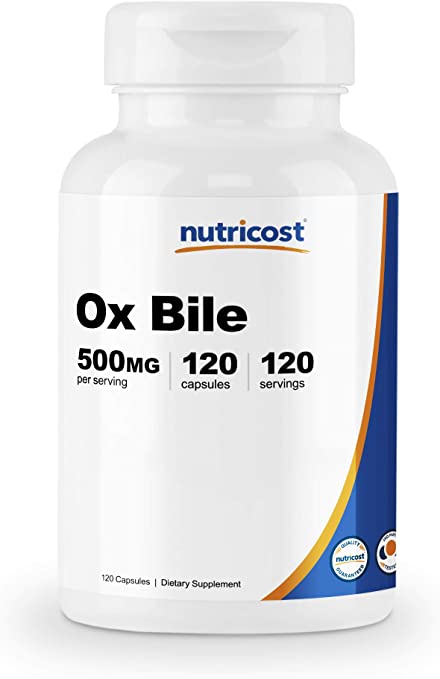 Nutricost Ox Bile Capsules 500mg Per Serving (120 Veggie Capsules) - Gluten Free & Non-GMO