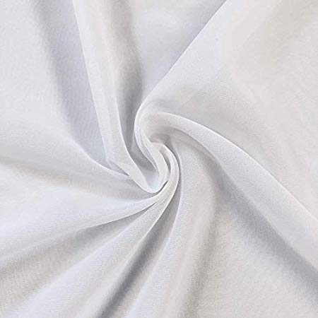 Chiffon Fabric - Lightweight - 60"W - Perfect for Venue Decorations & Apparel - 10 Yards (White)