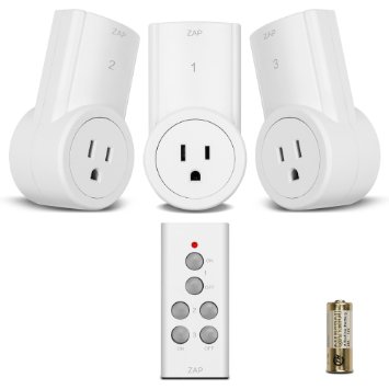 Etekcity Smart Wireless Electrical Outlet On/Off Switch Remote Control Fixed Code 3Rx-1Tx, White