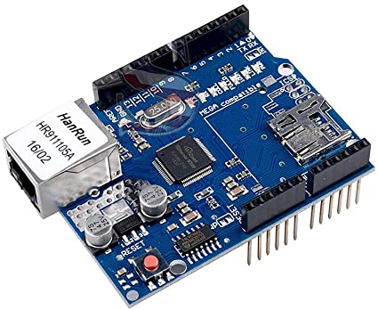 DEVMO W5100 Ethernet Network Shield LAN for Arduino Expansion Board Module with SD Card Slot Compatible with Arduino UNO MEGA2560 UNO R3 ATMega 328 MEGA 1280