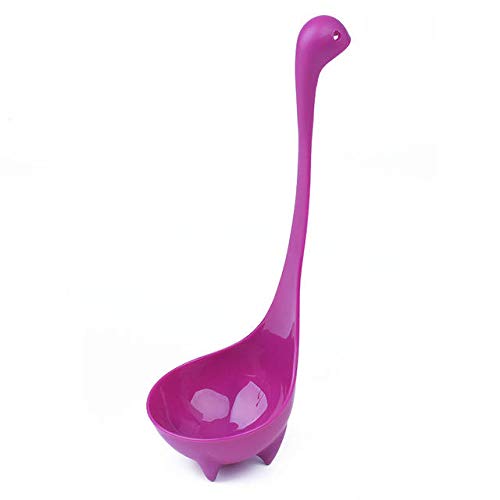Kitchen Tools & Gadgets Kitchen Scoops & Rests - Nessie Soup Ladle Toughened 100% Food Grade Safe Loch Ness Stand Upright Kitchen Utensil - Purple - 1 x Creative Nessie Sou