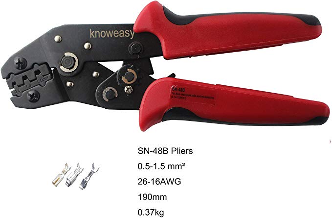 Pin Crimping Tool,Knoweasy SN 48B Terminal Crimper for AWG: 26-16(0.5-1.5mm²)