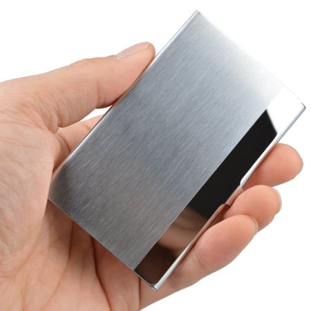 MaxGear Professional Business Card Holder Business Card Case Stainless Steel Card Holder Keep Business Cards in Immaculate Condition NS