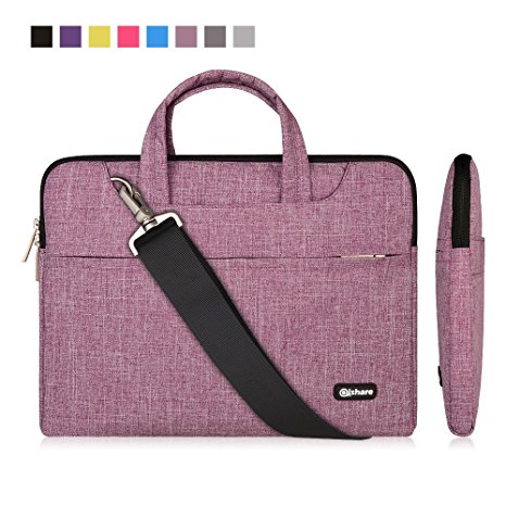 Qishare 10 11" 11.6" Purple Lines Multi-functional Business Briefcase Sleeve/Messenger Bag/ Shoulder bag/Handbag for Acer / Asus / Dell / Fujitsu / Lenovo / Hp / Samsung / Sony (Purple Lines, 11.6'')