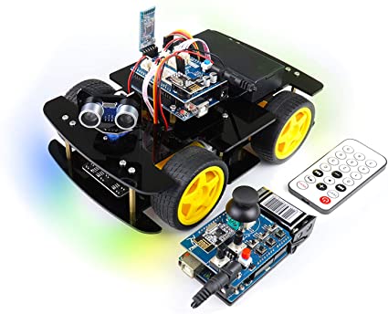 Freenove 4WD Car Kit with RF Remote (Compatible with Arduino IDE), Robot Project, Line Tracking, Obstacle Avoidance, Ultrasonic Sensor, Bluetooth IR Wireless Remote Control