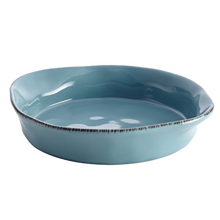 Rachael Ray Cucina Stoneware 1-1/2-Quart Round Baker, Agave Blue