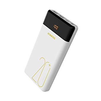 ROMOSS LT20 Pro Portable Charger, 20000mAh Power Bank with 18W Quick Charge, High Capacity Type-C PD External Battery Pack with 3 Outputs and 3 Inputs for iPhone, iPad, Samsung, Android & More