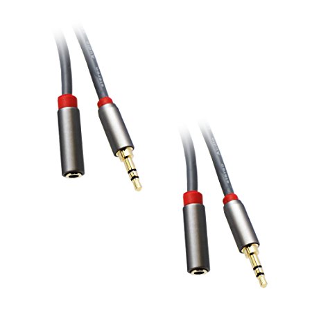 C&E 10 Feet, Premium 3.5mm Male to 3.5mm Female, Stereo Audio Extension Cable, 2 Pack, CNE54750