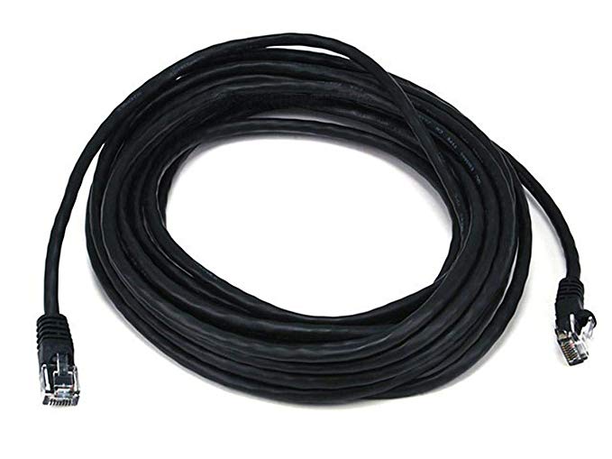 Monoprice 25FT 24AWG Cat5e 350MHz UTP Ethernet Bare Copper Network Cable - Black