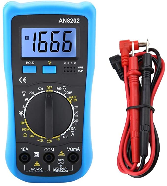 ANENG AN8202 Digital Multimeter. AC/DC Digital Multi Tester LCD Backlight Auto-Ranging Digital Multimeter Voltmeter Ammeter Ohmmeter Resistance Diodes Continuity Tester