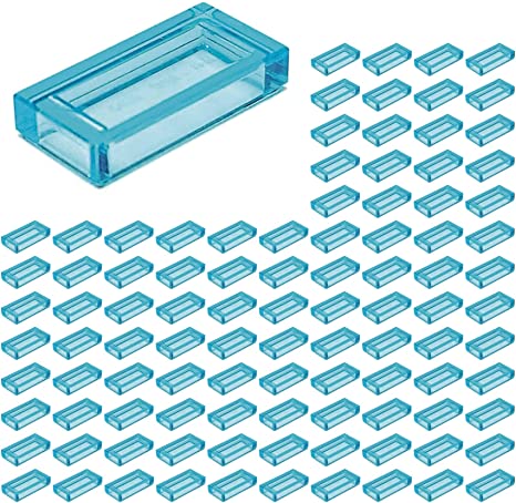 Bulk Legos: Transparent Light Blue 1x2 Tiles (100 pcs) by LEGO