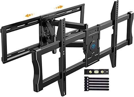 Full Motion TV Wall Mount for 37-100 Inch LCD OLED Flat/Curved TVs with Max VESA 800x600mm Articulating Sliding TV Mount for TV Centering Swivel Rotate Extend Tilting TV Bracket Fits 16-24" Wood Studs