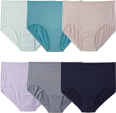 Fruit of the Loom Womens Breathable Underwear, Moisture Wicking Keeps You Cool & Comfortable, Available in Plus Size