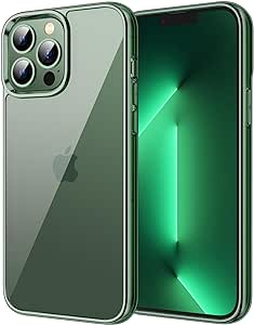 JETech Case for iPhone 13 Pro Max 6.7-Inch, Non-Yellowing Shockproof Phone Bumper Cover, Anti-Scratch Clear Back (Alpine Green)