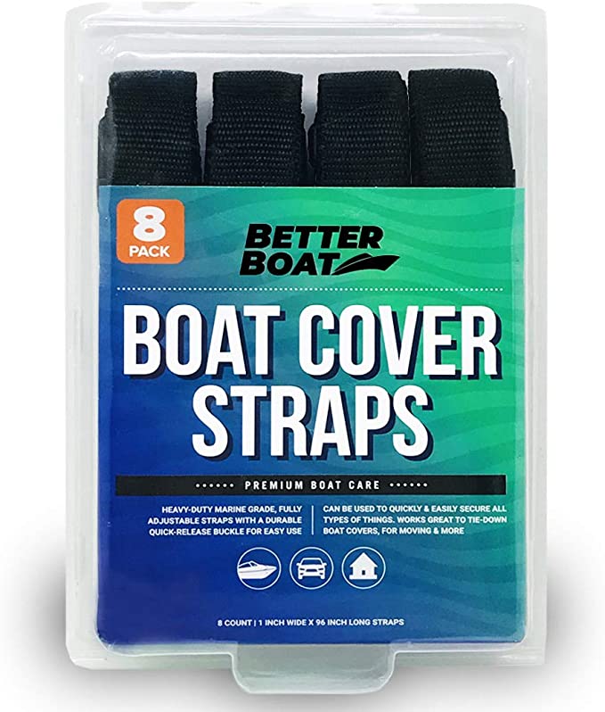 Boat Cover Straps Adjustable Buckle Straps 8 Pack Simple Strap for Securing 1" x 96"