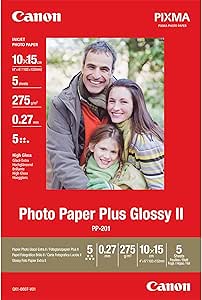 Canon Photo Paper Plus II PP-201 - high-Gloss Photo Paper - 5 Sheet(s)