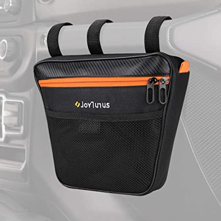 JoyTutus Passenger Grab Handle Storage Bag, Phone Holder Storage Organizer Bag, Multi-Purpose Pouch Organizer Bag Compatible with Jeep Wrangler CJ YJ TJ JK JL 1965 to 2021 & JT Gladiator UTV