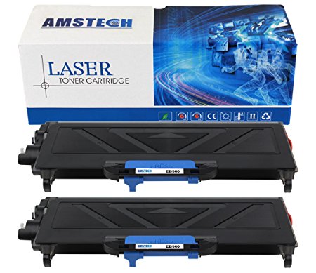 2Pack Amstech 2,600 Pages Compatible Black Toner Cartridge Replacement for Brother TN-360 TN360 TN 360 For Printers Brother HL-2140 HL-2150 HL-2170 HL-2170W DCP-7030 DCP-7040 Ricoh Aficio SP 1200 1210