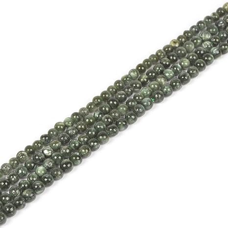 Seraphinite 4mm Round Healing Crystal Loose Beads 16 Inch for Jewelry Making Beads