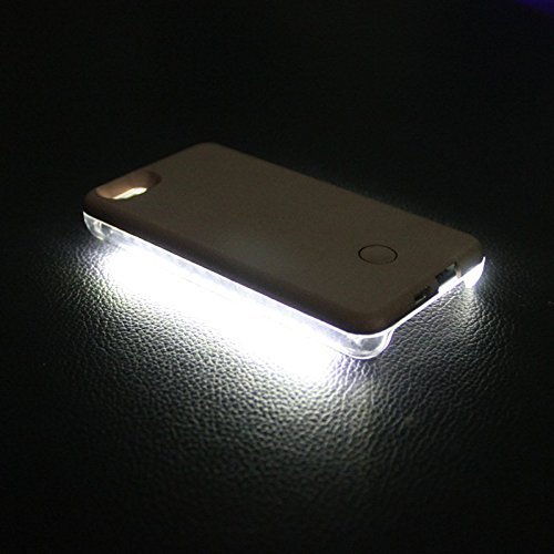 ConcoFun Led Illuminated Cell Phone Case for iPhone 5 & 5s & SE - Good for Bright Selfie (Rose Gold)