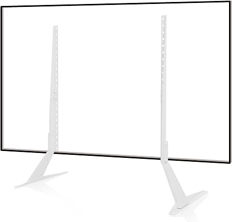 Universal TV Stand, Metal TV Legs for 20-65 inch LCD/LED/OLED/Plasma Flat&Curved Screen TV Height Adjustment with VESA 75x75mm to 800x500mm Max ML1760W, White