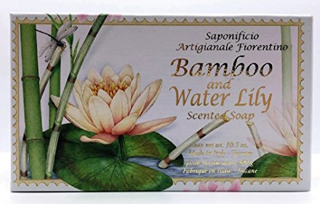 Saponificio Artigianale Fiorentino Bamboo and Water Lily Scented Italian Soap - 10.5 oz Bath Bar