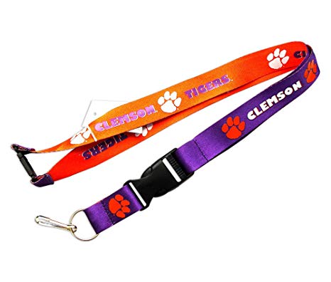 aminco Clemson Tigers Reversible Lanyard Keychain Ticket Id Holder