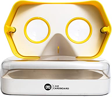 DSCVR VR Headset | The Best Virtual Reality Glasses for iPhone and Android | Google Cardboard v2 Inspired | Cool and Unique Travel Gift Under 30 Dollars (Yellow)