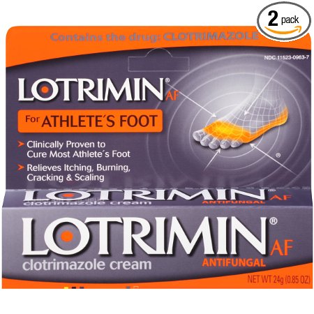 Lotrimin AF Antifungal Cream for Athlete's Foot, .85-Ounce Tubes (Pack of 2)