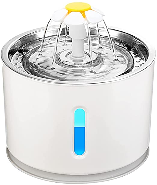 Cat Water Fountain: Stainless Steel Pet Water Drinking Fountain for Cats Dogs, Automatic Drinking Dispenser with LED Indicator