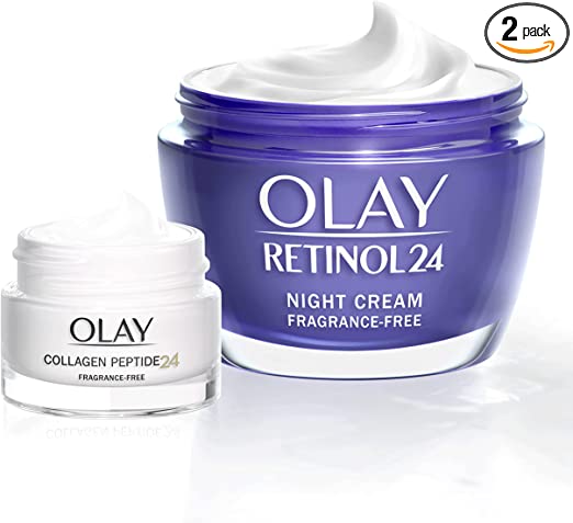 Olay Retinol Moisturiser, Skincare Night Cream, Includes FREE Collagen Peptide24 Travel Size Face Cream, 15ml, Skin Care Gifts for Women