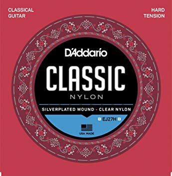 D'Addario EJ27H Student Nylon Classical Guitar Strings, Hard Tension